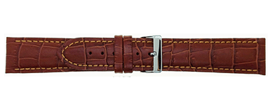 Padded Crocodile Leather Watch Strap