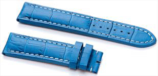 20mm, 22m & 24mm Blue Crocodile Leather Watch Strap