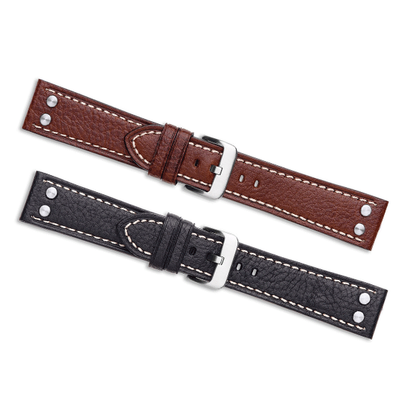 Vintage Aviation Style Leather Watch Strap