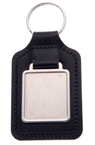 Square Leather Key Fob with Portrait Blank Decal