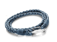 T758-2 Denim Ladies Double Wrap Leather Bracelet