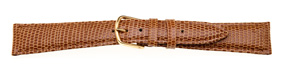 Padded Lizard Grain Leather Watch Strap