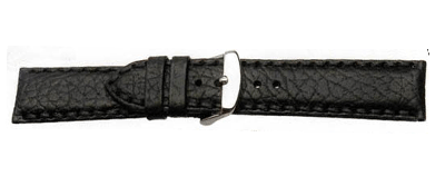 Padded Calf Grain Leather Watch Strap